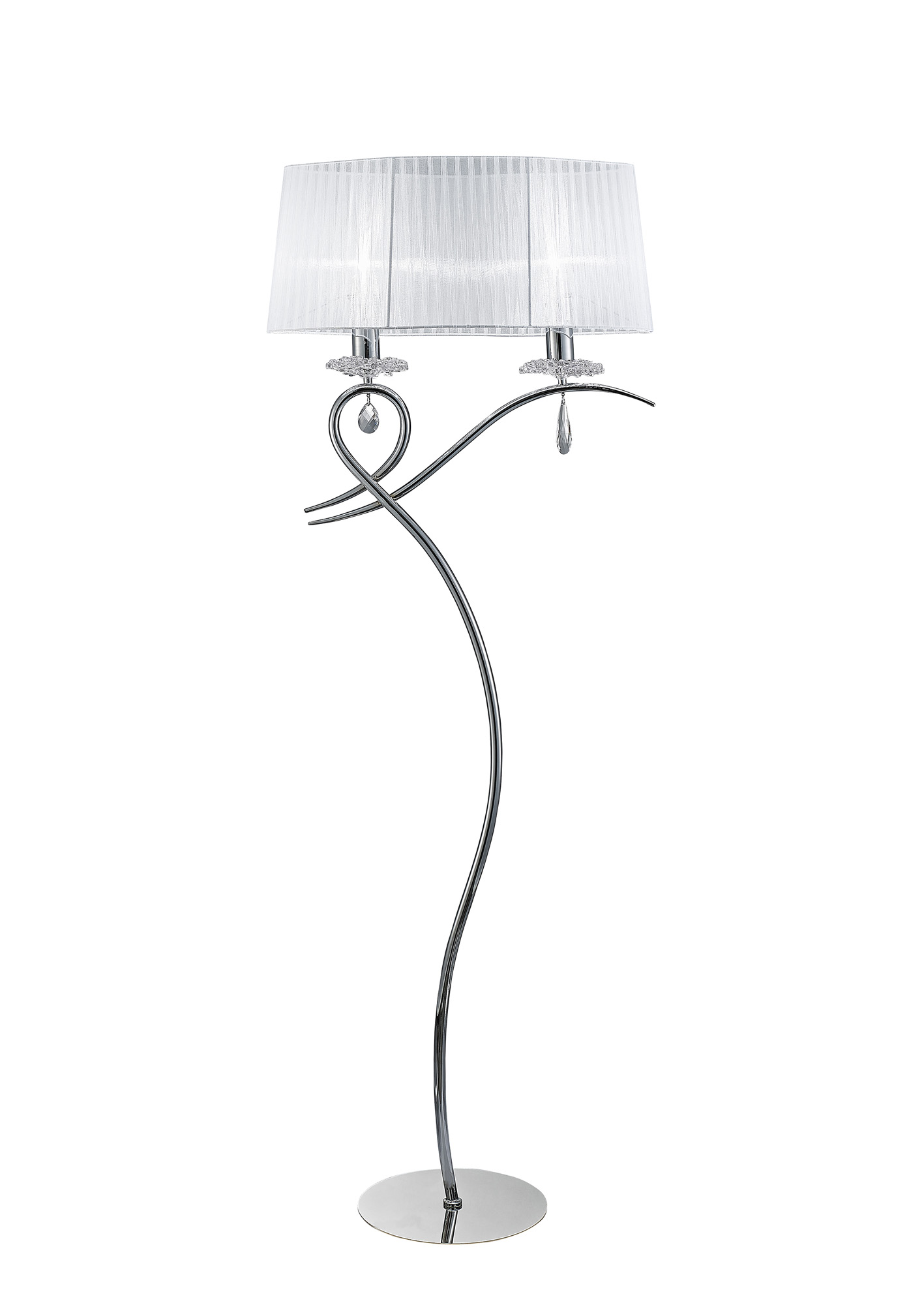 M5280  Louise Crystal 165cm Floor Lamp 2 Light